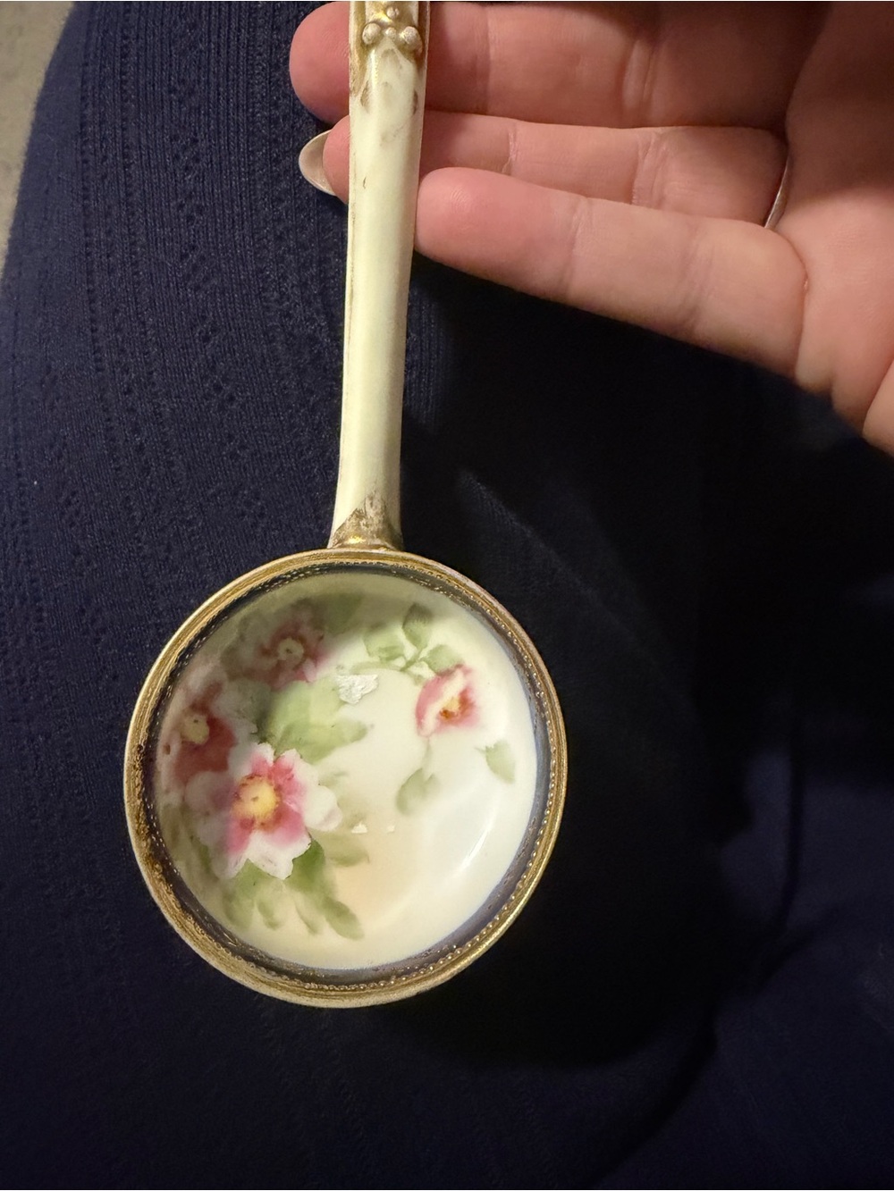 Antique Nippon Hand-Painted Floral Porcelain Ladle